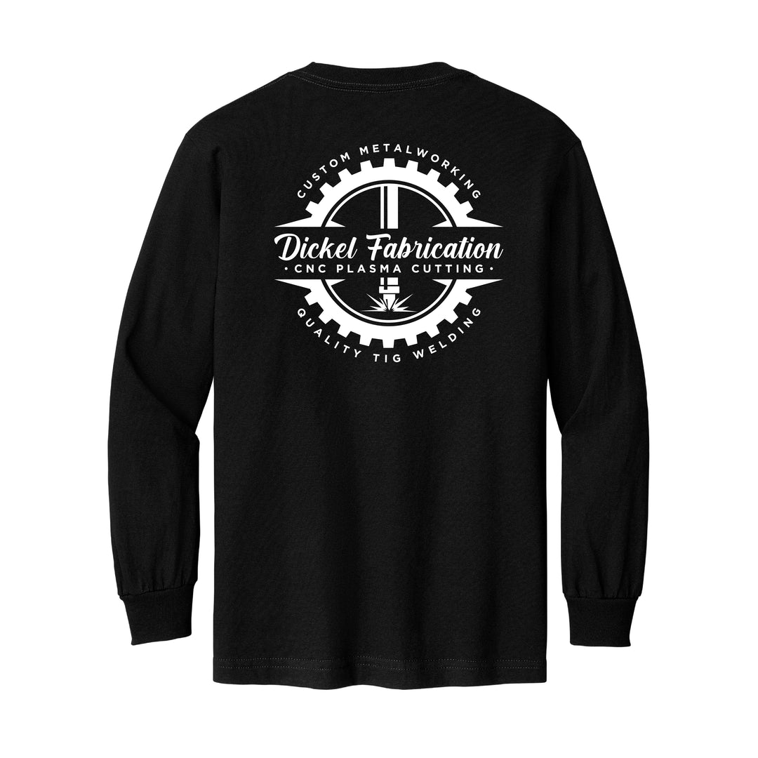 Dickel Fabrication Custom Metal Working Black Cotton Long Sleeve T-Shirt Back